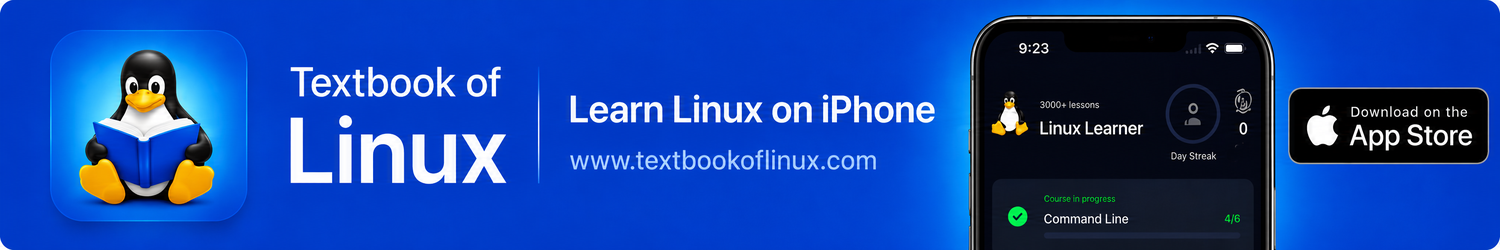 Textbook of Linux — Learn Linux on iPhone — Download on the App Store