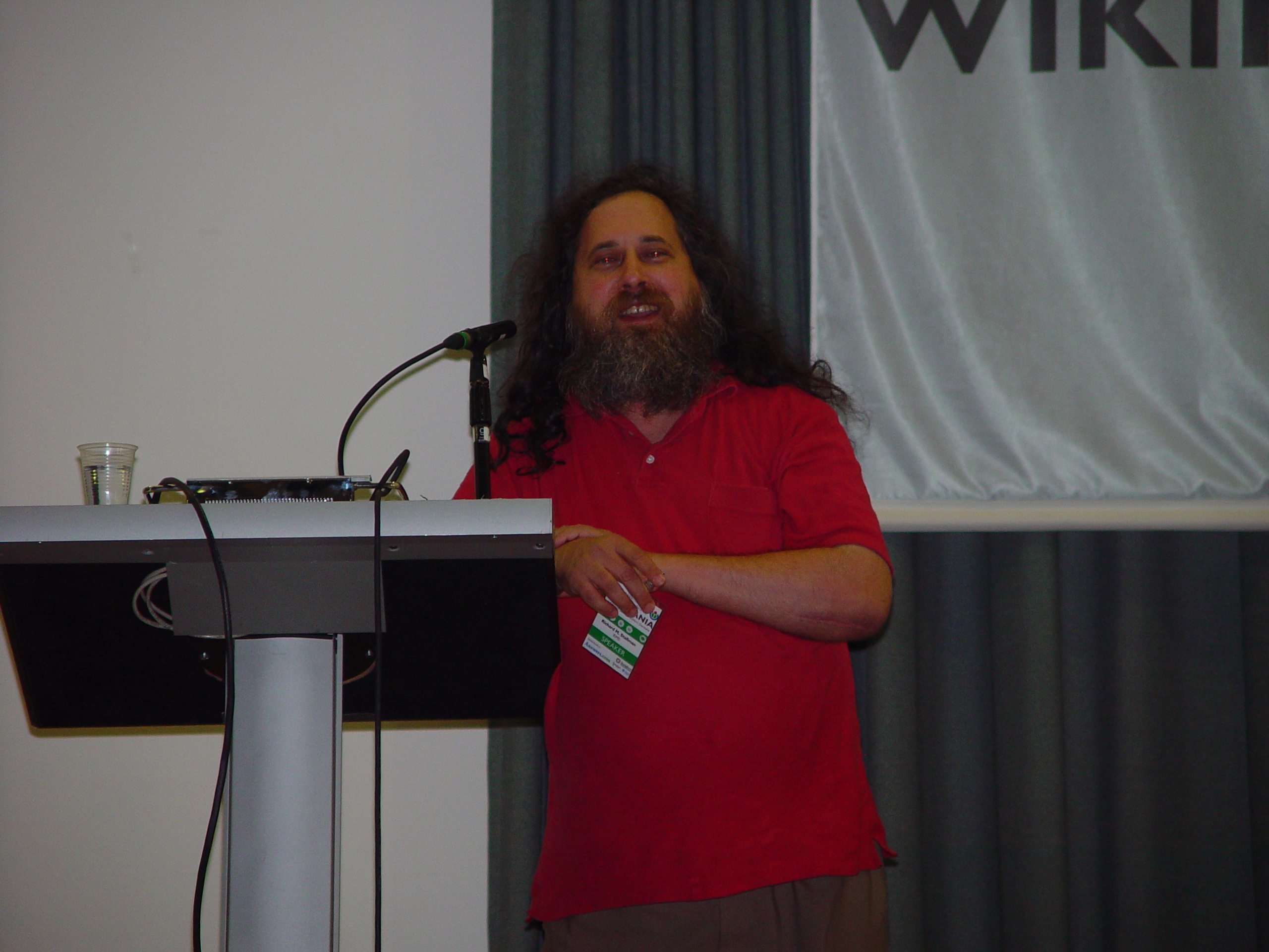 Richard Stallman at Wikimania 2005 in Frankfurt