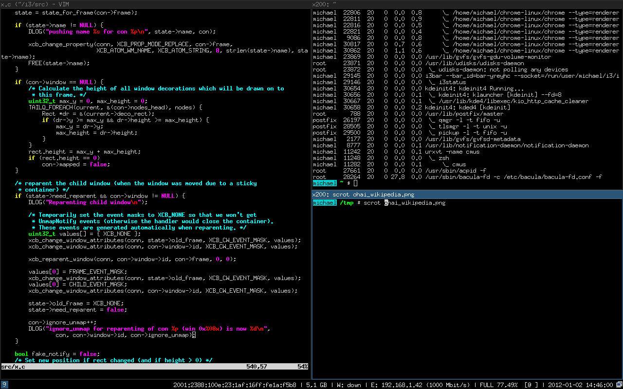 i3 window manager screenshot