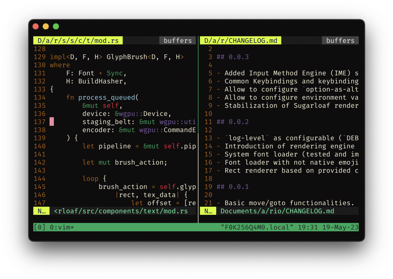 tmux screenshot